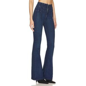 We The Free People Jayde Flare Jeans Dark Wash High Rise Size 28